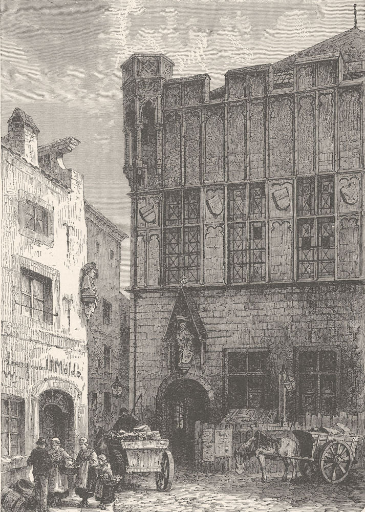 GERMANY. The Gürzenich, Cologne 1903 old antique vintage print picture